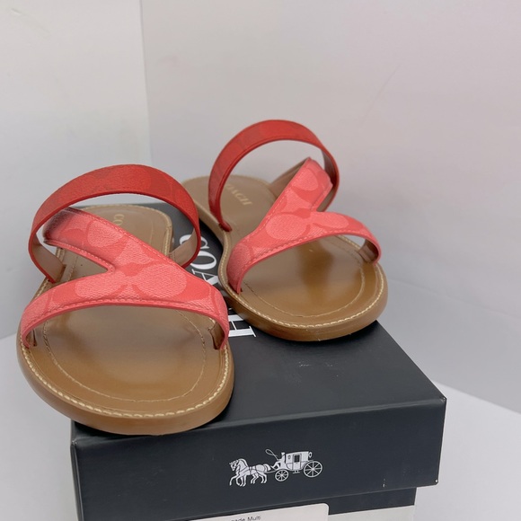 COACH, HARLAN SIG SANDALS, PINK LEMONADE, MULTI COLOR, SIZE US 9-B, EUR 39.5B - Picture 4 of 16